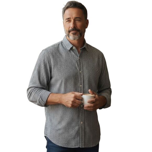 Julian & Mark Jamm Group Limited Stretch Button-Up Mens Textured Shirt Size L - Picture 1 of 7